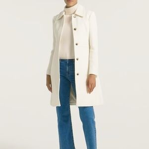 J Crew $398 Lady Day Italian Wool Coat Vintage White size 12P